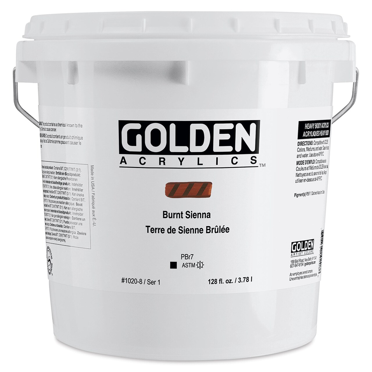 Golden Heavy Body Acrylic Paint - Burnt Sienna, 128 oz Bucket